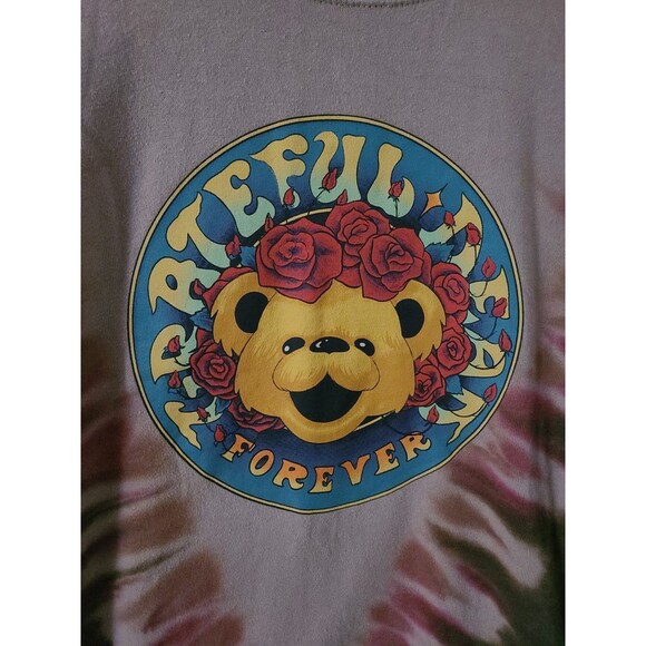 Grateful Dead Women's Crewneck Sweatshirt Forever Bear Tie Dye Green Brown Sz XS - Picture 4 of 10